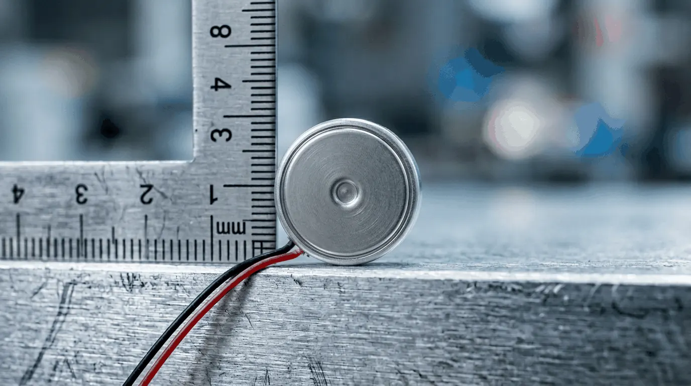 Macro view of coin-type flat vibration motor form factor